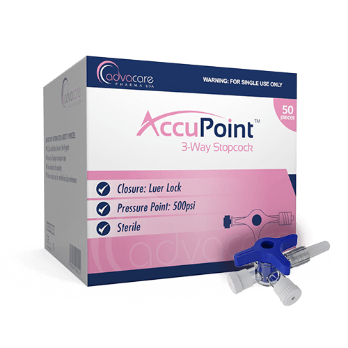 a 3-way stopcock from advacare pharma usa AccuPoint Injection Instruments range