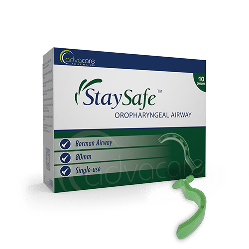a set of various sizes of advacare pharma usa StaySafe Medical Clothing Oropharyngeal Airway