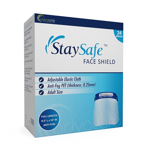 a AdvaCare Pharma USA StaySafe Medical Wear Face Shield