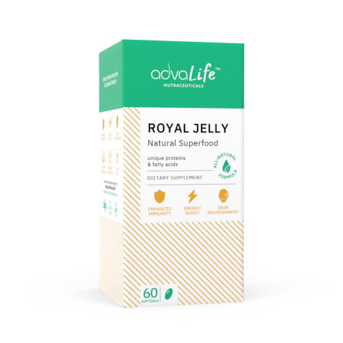 a box of advalife usa royal jelly softgels supplement
